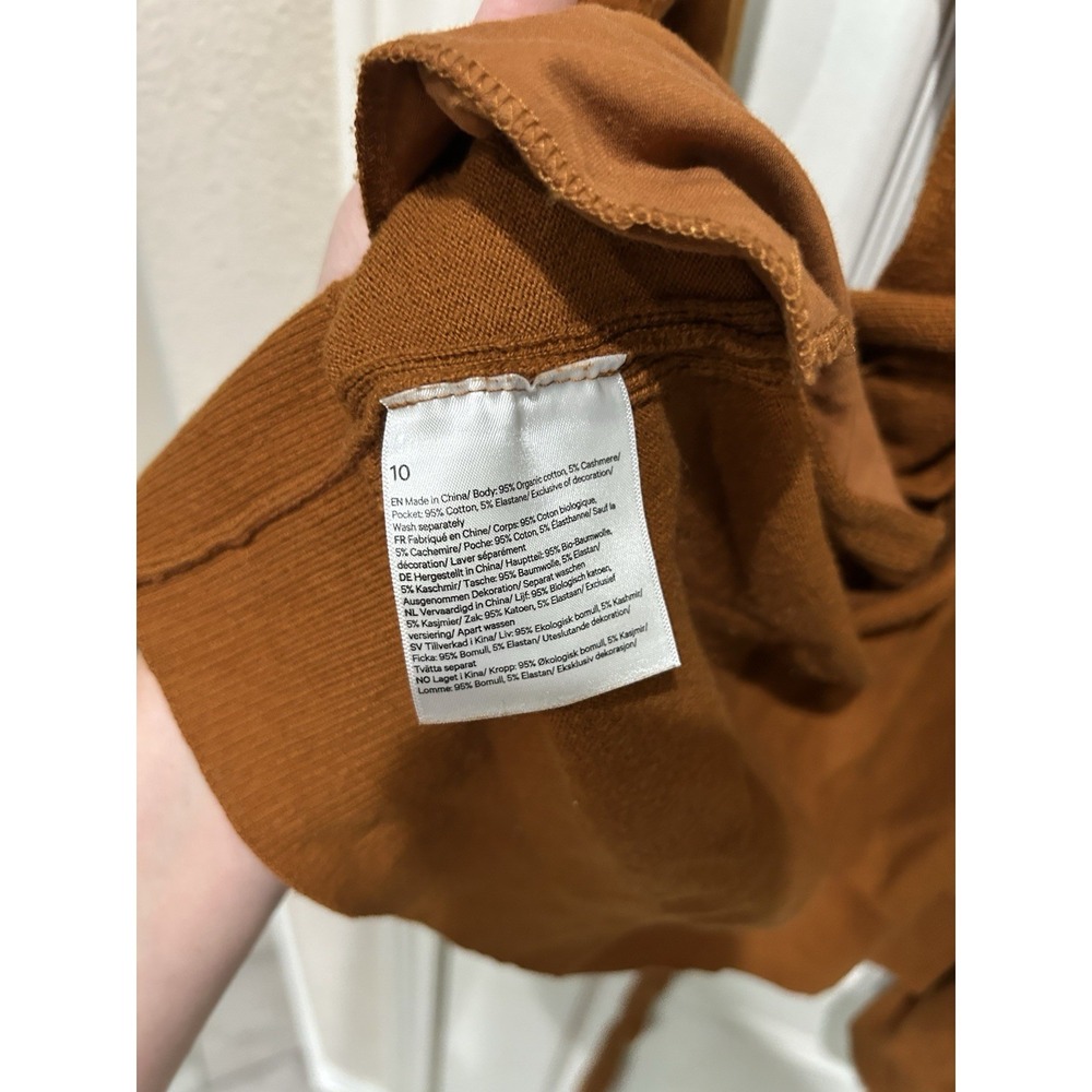 Lululemon Cotton Cashmere Knit Wrap Sweater Cardigan Butternut Brown Belted 10 - Picture 5 of 8